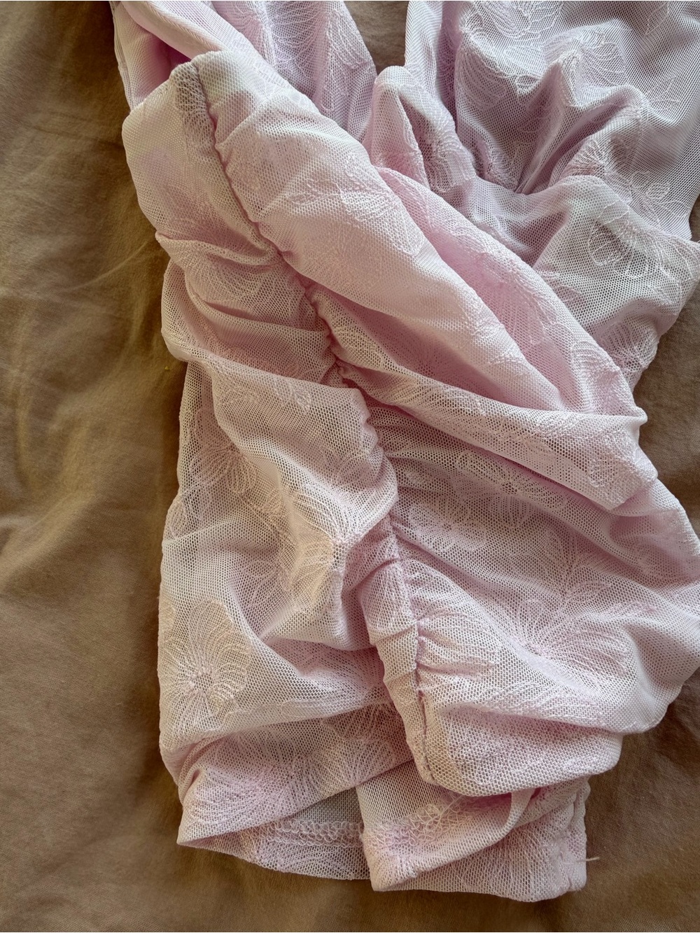Garage Light Pink Lace V-Neck Tank Top - Picture 3 of 4